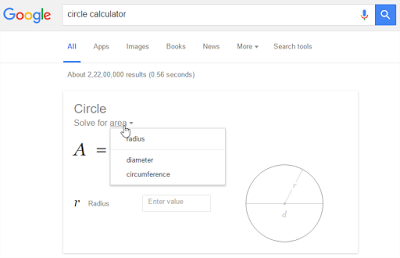 Hal Menarik yang Bisa Di lakukan Google Search - Kalkulator Lingkaran